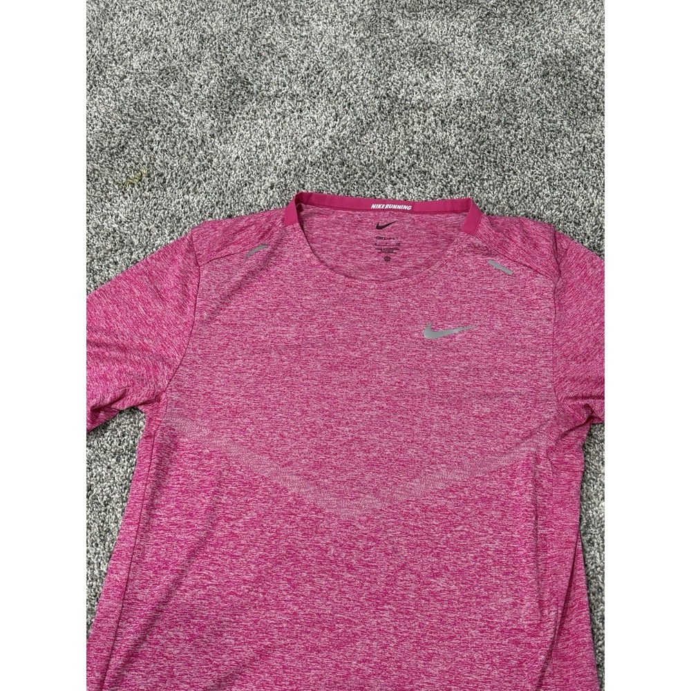 Nike Dri Fit Athletic T Shirt Pink Heathered Short Sleeve Men's Small Running